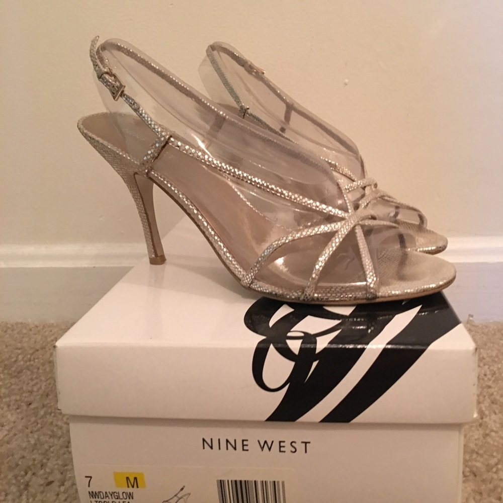 Gold evening sandals